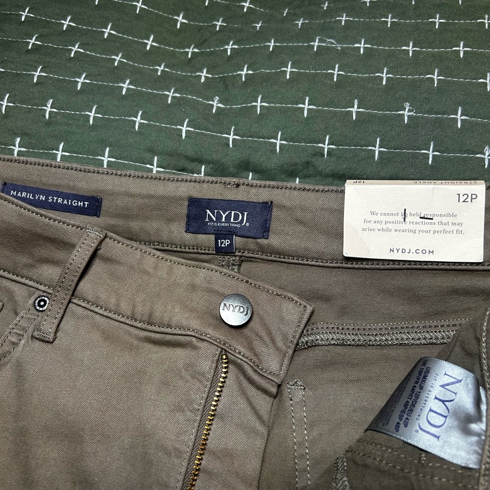 NYDJ Marilyn Straight Ankle Pants in Tan